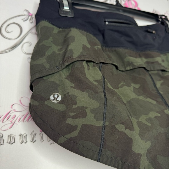 Lululemon Speed Up Short Incognito Camo Multi Gator Green Black LW7ATDR 4 - Picture 9 of 10